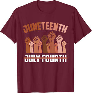 Juneteenth Black History American African June Proud Melanin T-Shirt - T-Shirt | Maroon