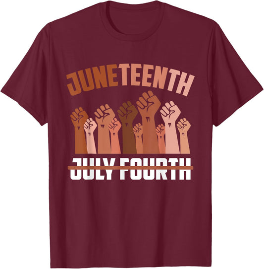 Juneteenth Black History American African June Proud Melanin T-Shirt - T-Shirt | Maroon