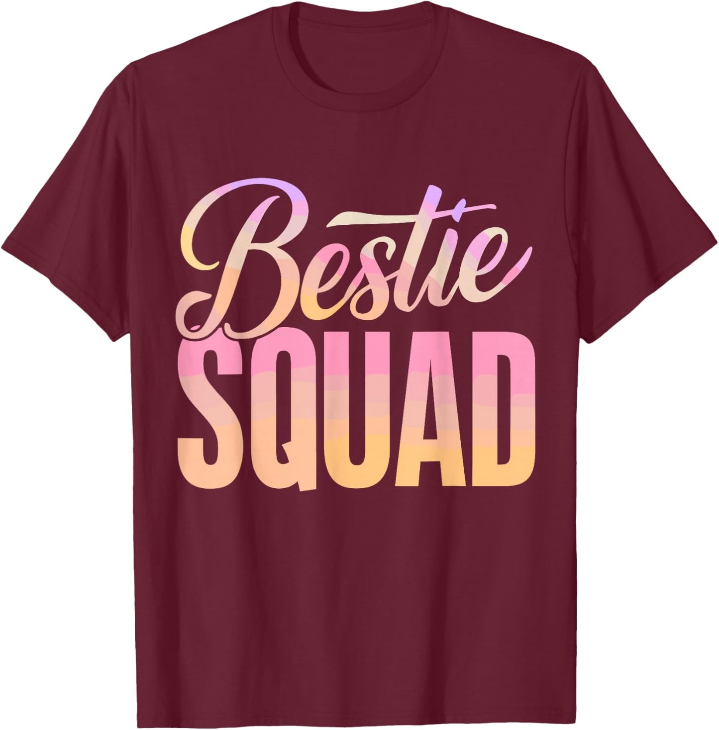 Best Friend Matching Squad Bestie BFF T-Shirt - T-Shirt | Maroon