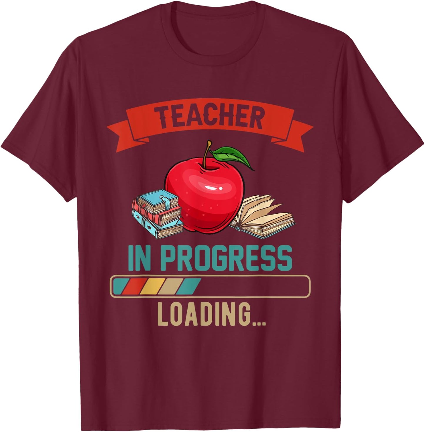 Vintage Teacher In Progress Loading Proud Future Job T-Shirt - T-Shirt | Maroon