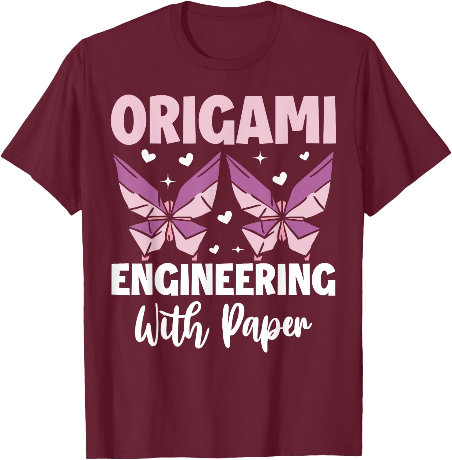 Engineering with Paper Origami T-Shirt - T-Shirt | Maroon
