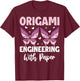 Engineering with Paper Origami T-Shirt - T-Shirt | Maroon