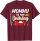 Mommy of The Birthday Boy Fishing Family Matching Bday Party T-Shirt - T-Shirt | Maroon