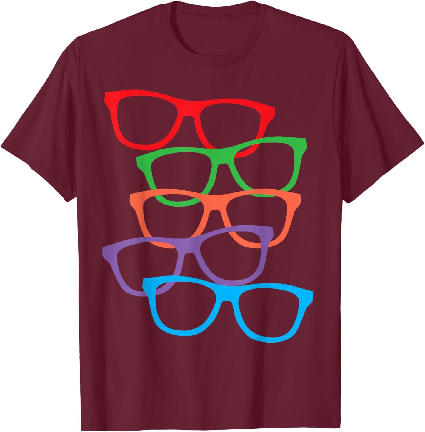 Glasses Print, Perfect for Adults or Kids with Glasses T-Shirt - T-Shirt | Maroon