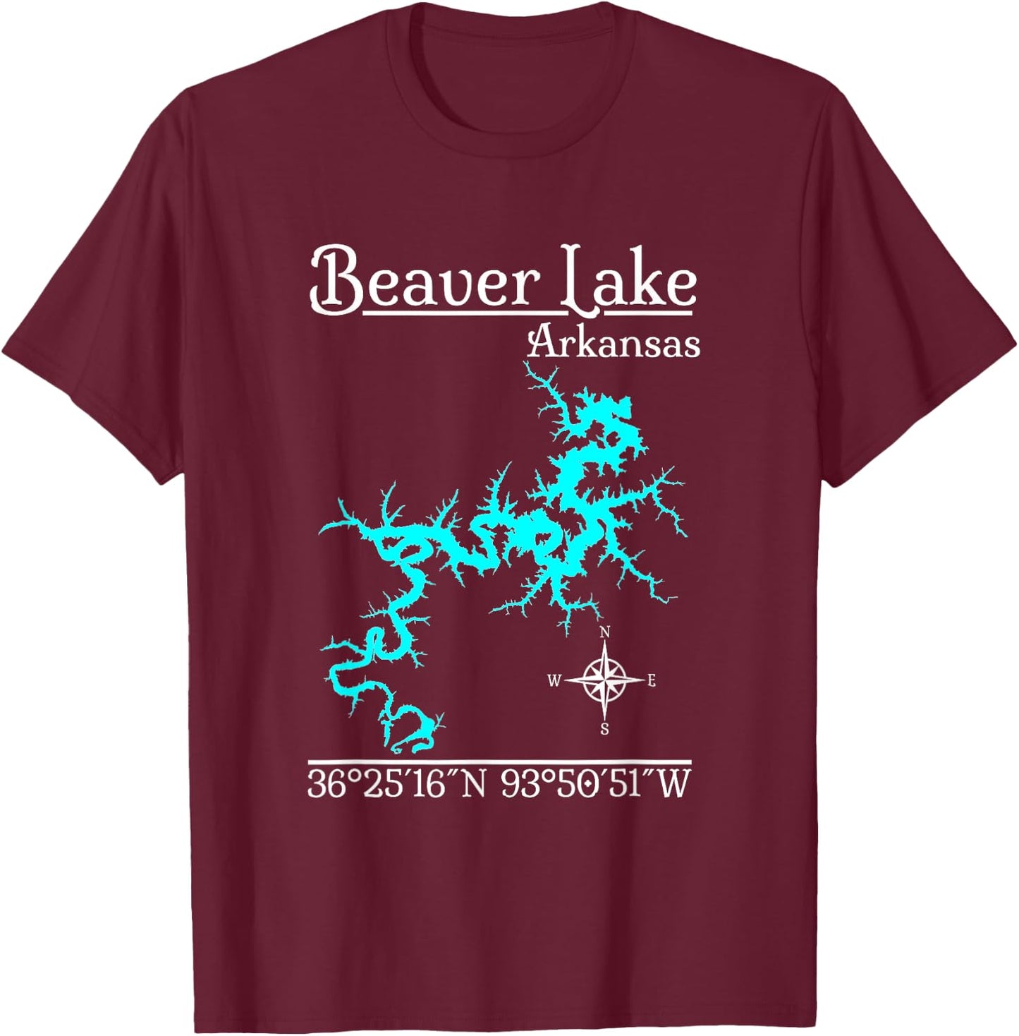 Beaver Lake - Arkansas T-Shirt - T-Shirt | Maroon