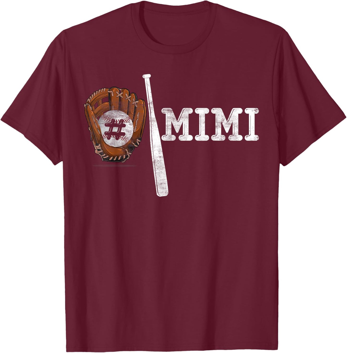 Number One Baseball Mimi for Mothers day Funny Baseball Mimi T-Shirt - T-Shirt | Maroon