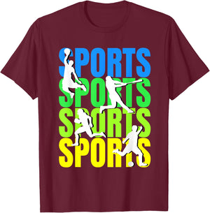 Multi-Sport Enthusiast - Basketball Baseball Soccer Football T-Shirt - T-Shirt | Maroon
