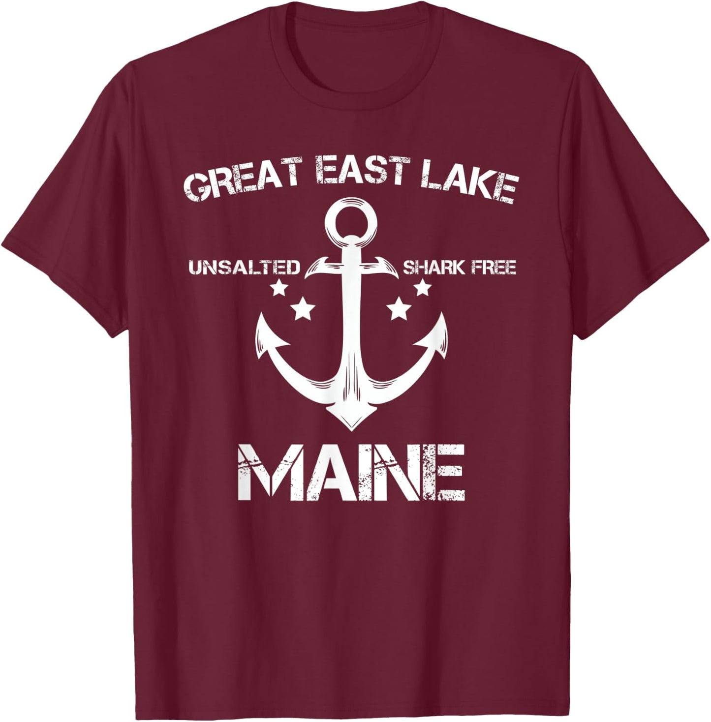 GREAT EAST LAKE MAINE Funny Fishing Camping Summer Gift Women Kids T-Shirt - T-Shirt | Maroon