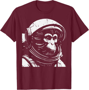 Monkey Astronaut Space Galaxy Ape Animal Men Women Boys Kids T-Shirt - T-Shirt | Maroon