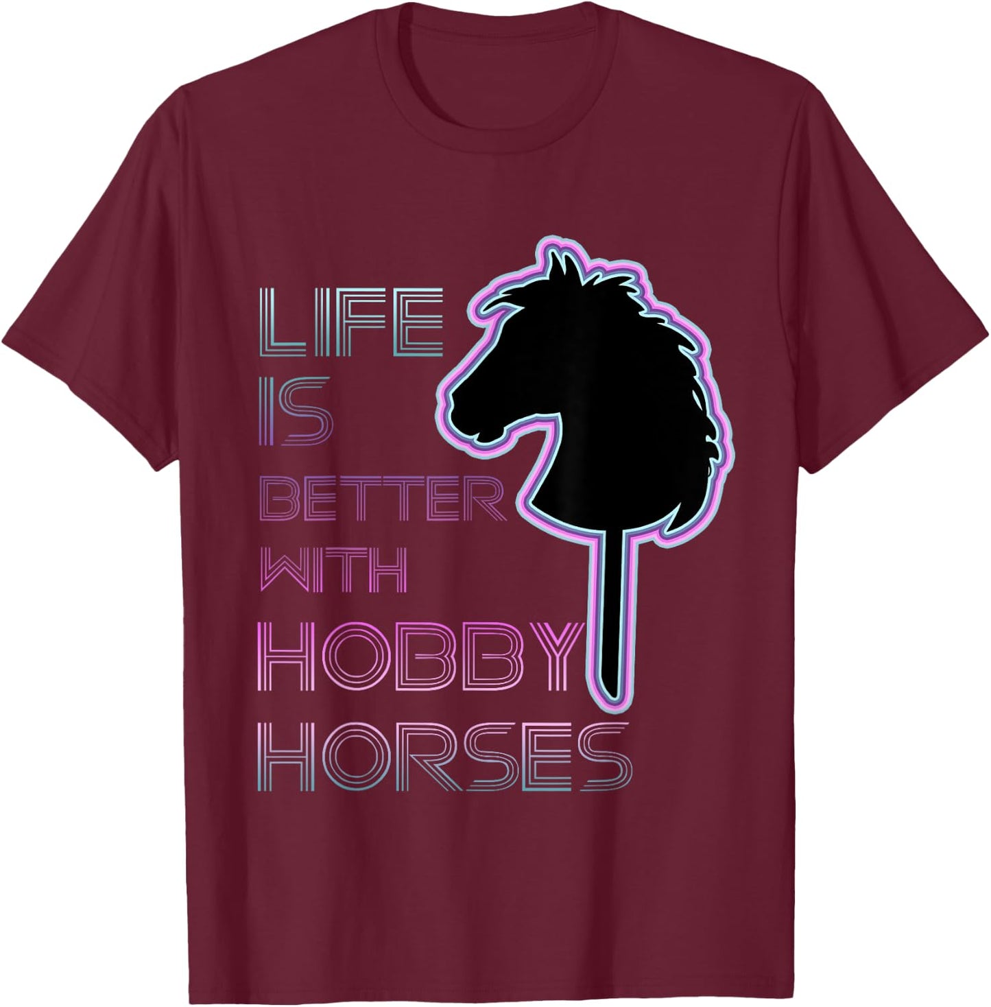 Hobby Horse- Hobby Horsing- Hobby Horse Lover-horse on Stick T-Shirt - T-Shirt | Maroon