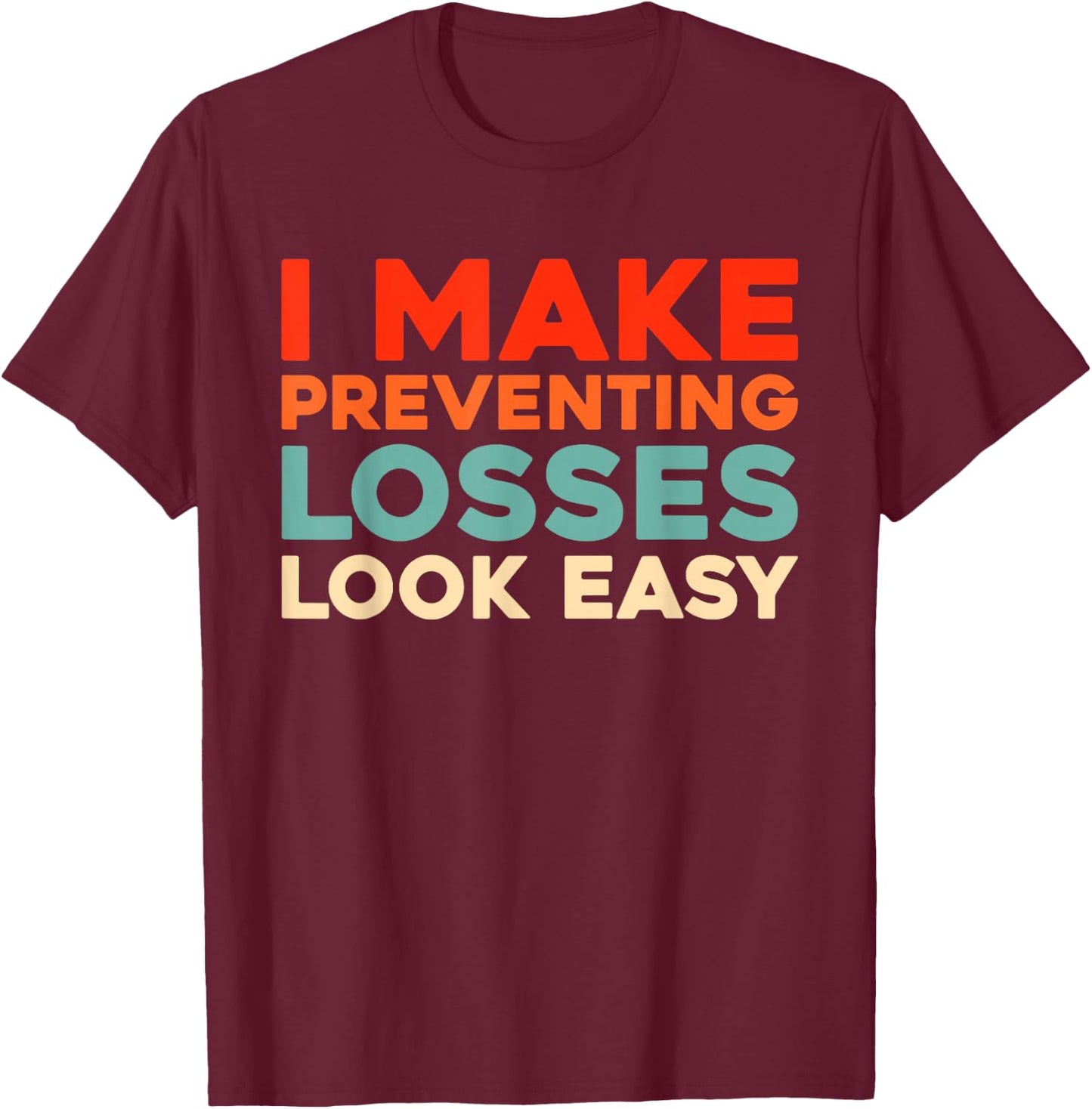 Retro Thin Yellow Line - Vintage Loss Prevention T-Shirt - T-Shirt | Maroon