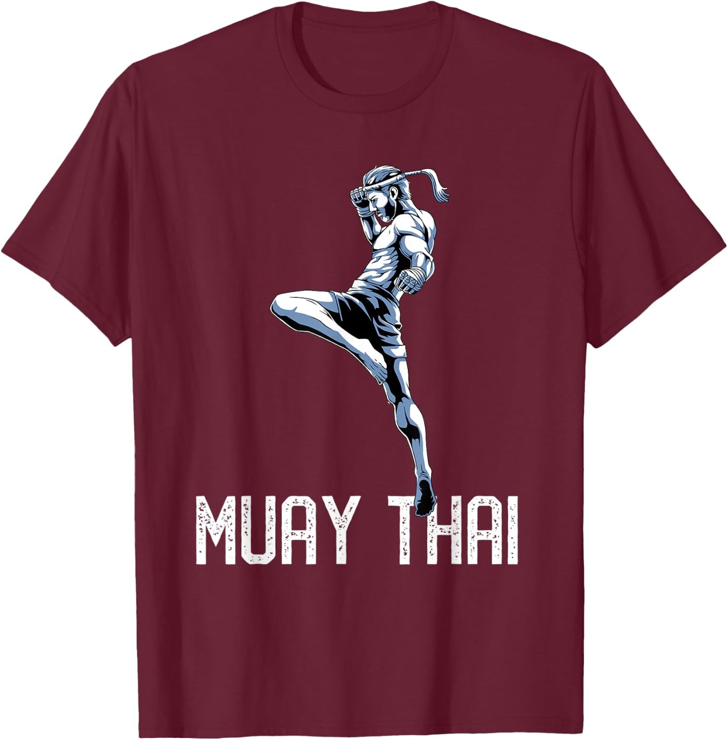 Muay Thai Tiger - Nak Muay, Kickboxing Gift T-Shirt - T-Shirt | Maroon