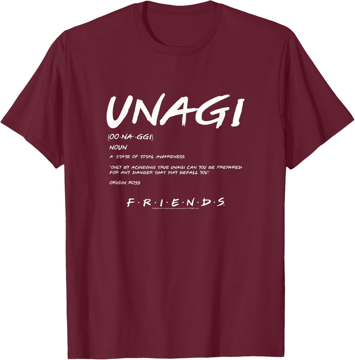 Friends Unagi Definition TV Show T-Shirt - T-Shirt | Maroon