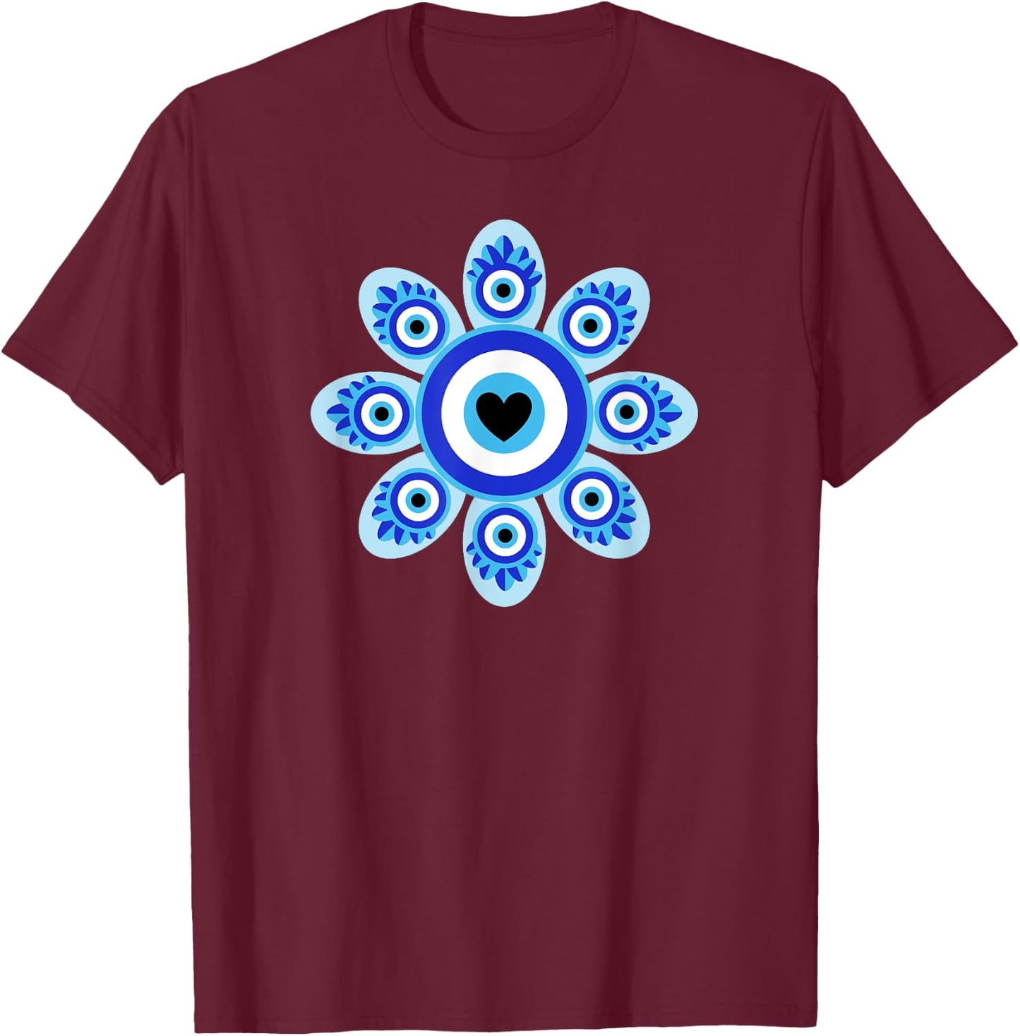 Evil Eye Floral Esoteric Mystical Aesthetic T-Shirt - T-Shirt | Maroon