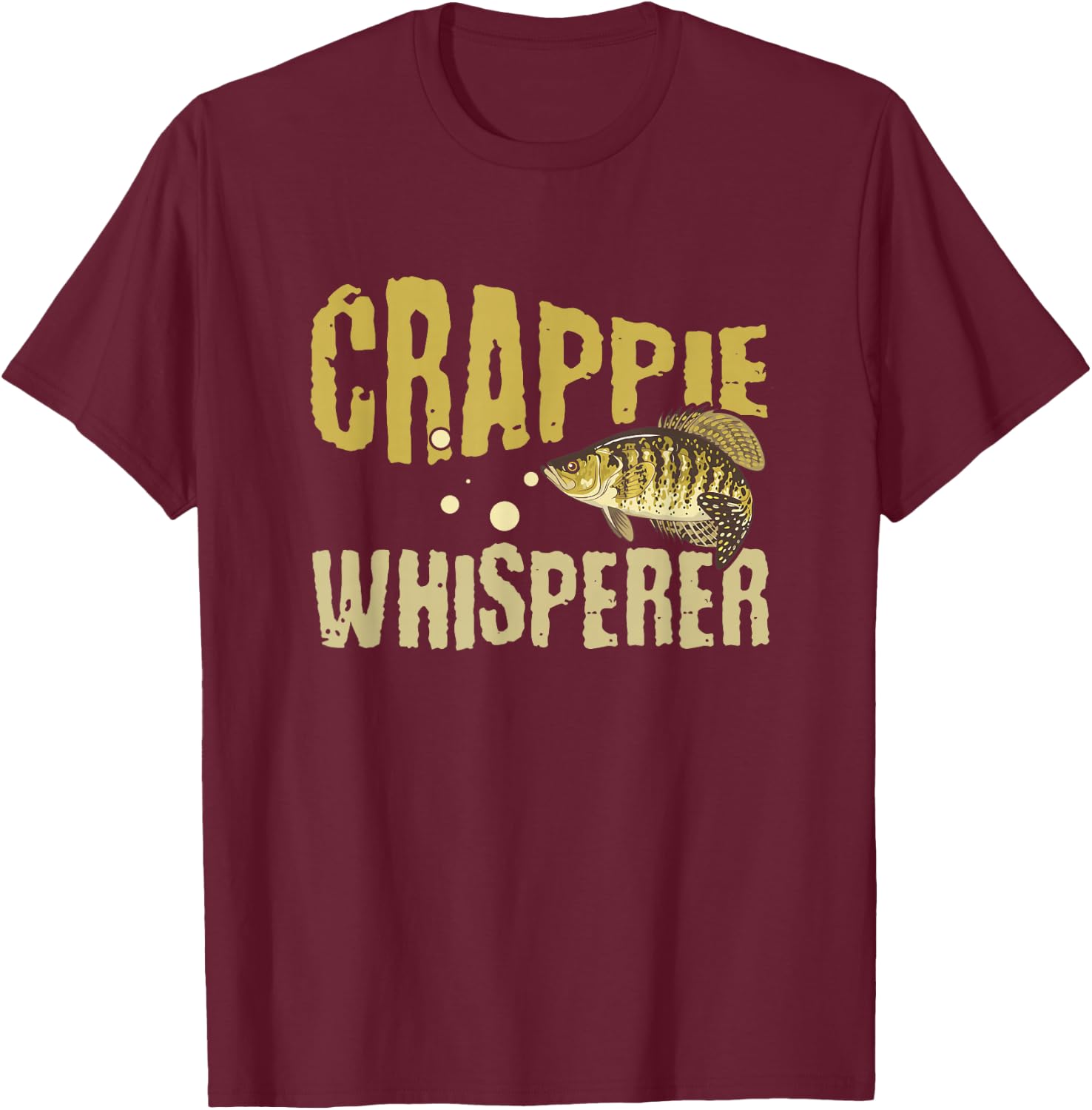 Funny Vintage Crappie Whisperer Fishing T-Shirt - T-Shirt | Maroon