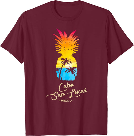 Cabo San Lucas Souvenir - Mexico Sunset T-Shirt - T-Shirt | Maroon