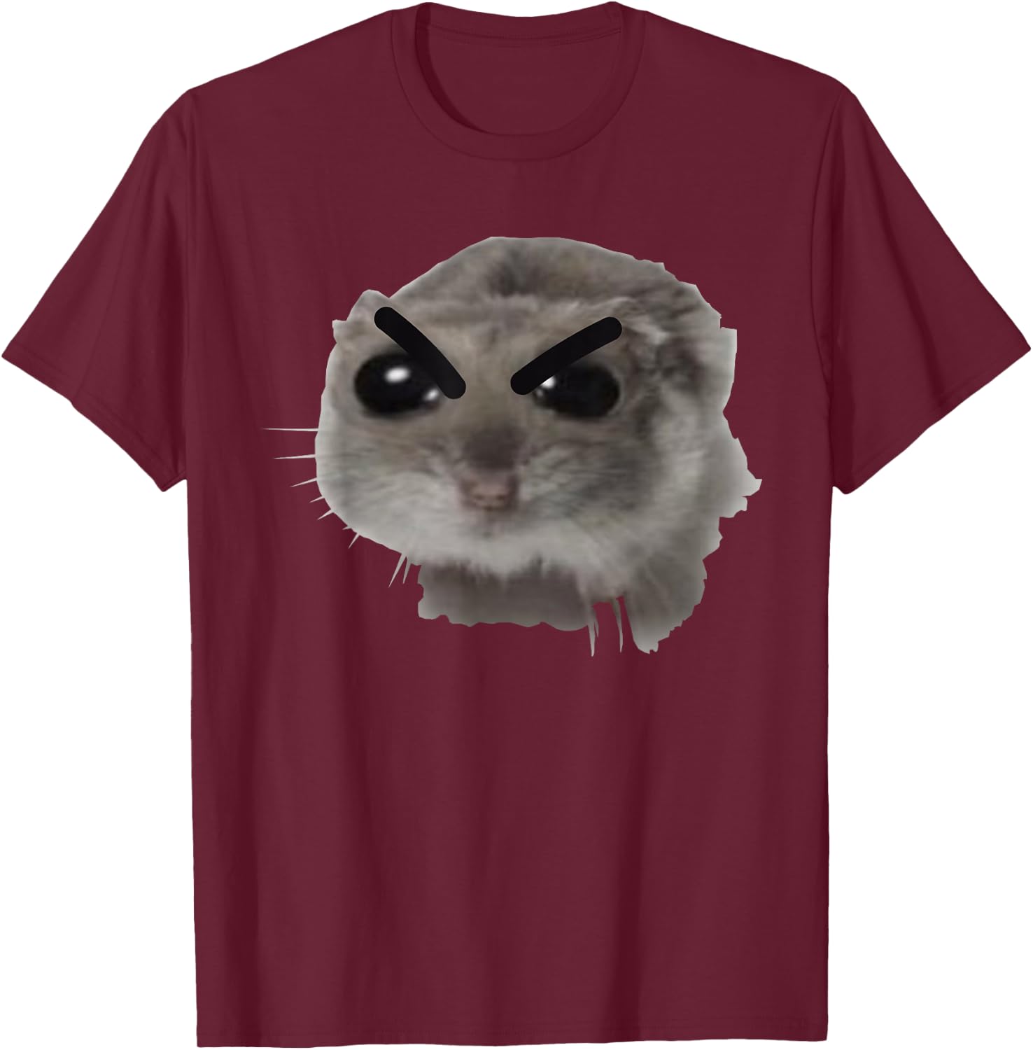 Angry Coquette Hamster Funny Meme / Big Eye Eyes Eyed Mouse T-Shirt - T-Shirt | Maroon