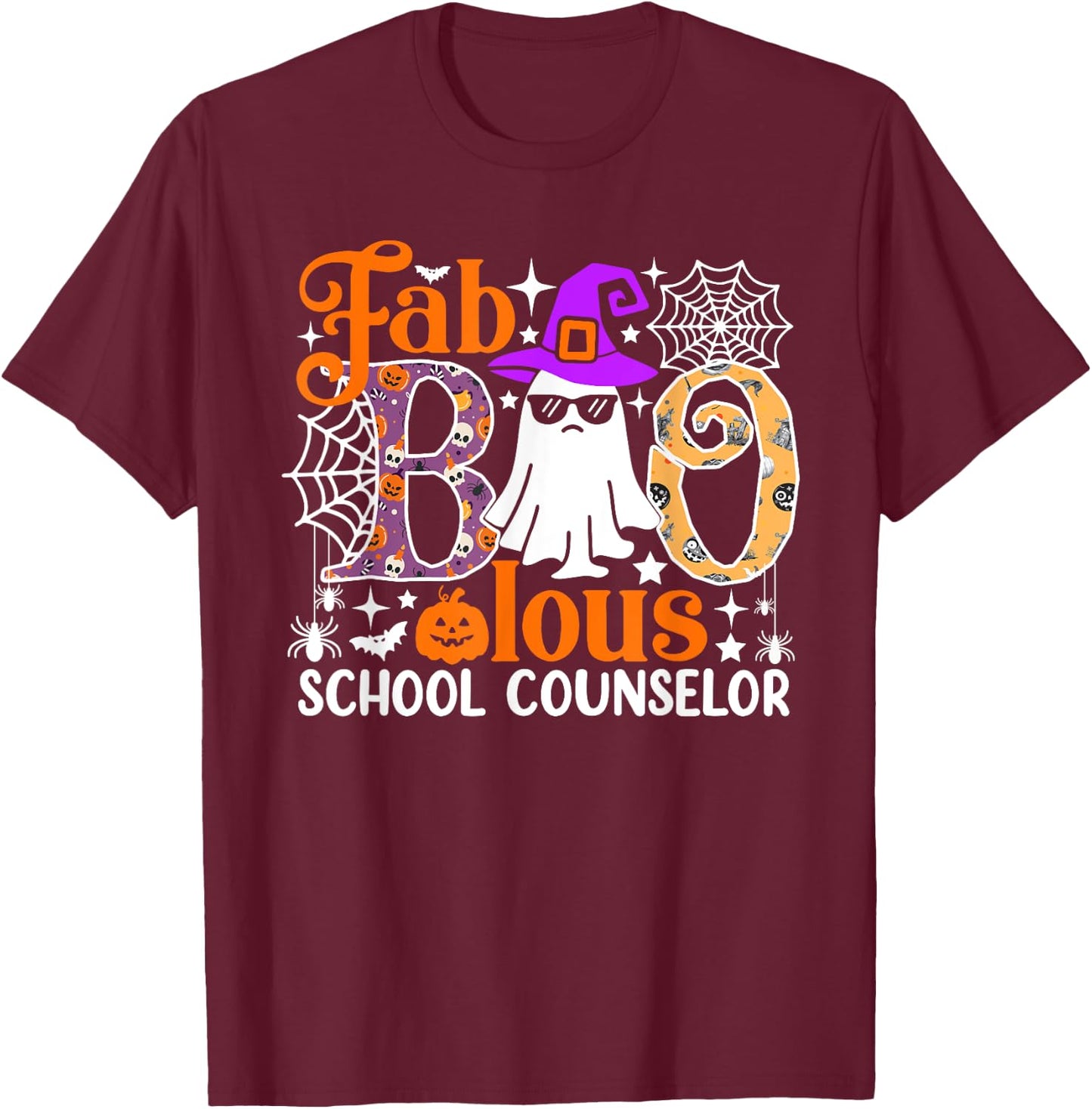 Fab Boo Lous School Counselor Funny Halloween Costume T-Shirt - T-Shirt | Maroon