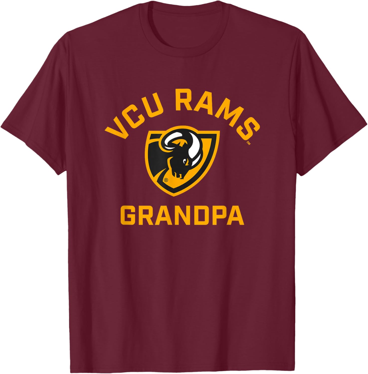Virginia Commonwealth University VCU Rams Arched Grandpa T-Shirt - T-Shirt | Maroon