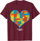 Valentines Day For Boys Block Brick Heart T-Shirt - T-Shirt | Maroon