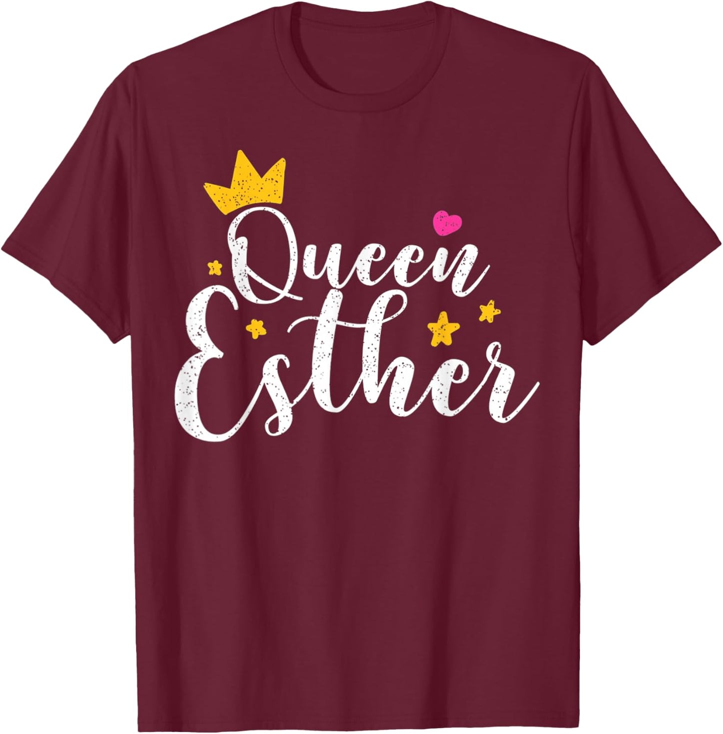 Happy Purim Costume Idea Queen Esther Hebrew Jewish Holiday T-Shirt - T-Shirt | Maroon