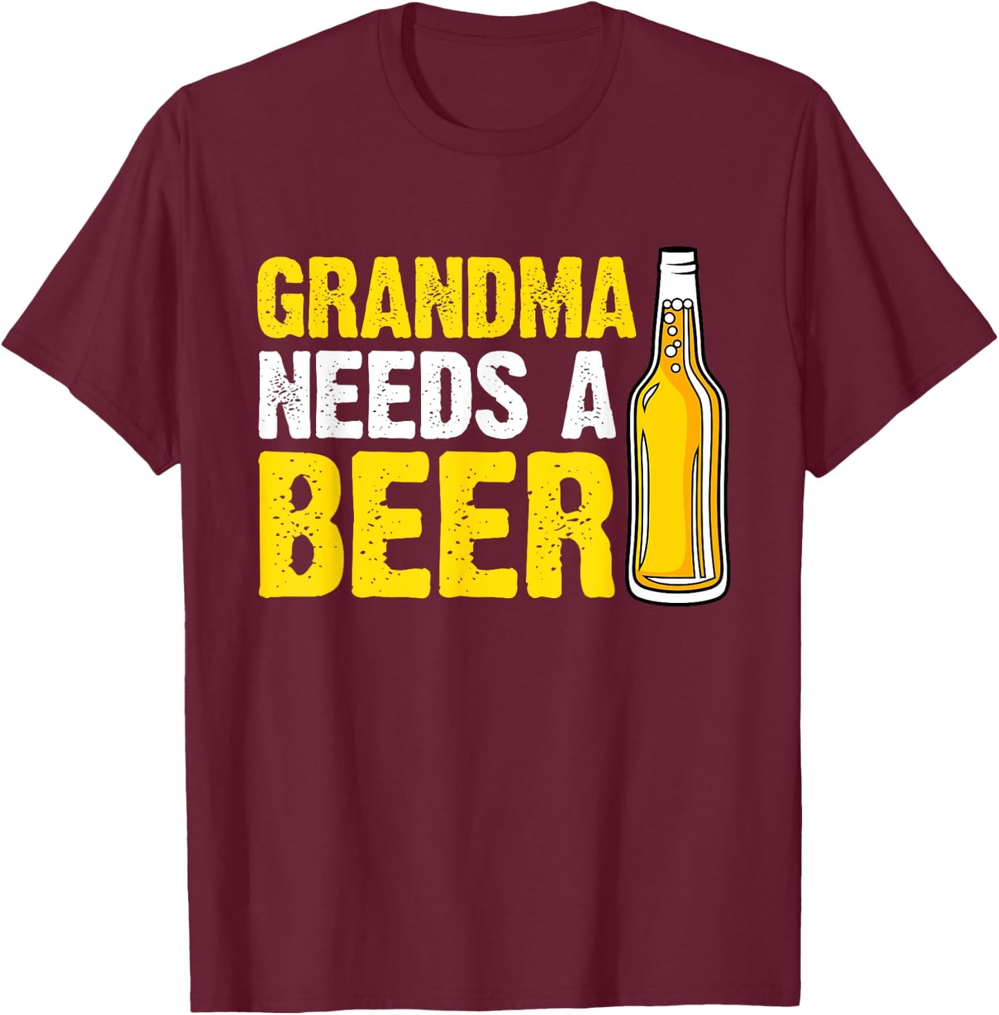 Funny Grandma Needs Retro Beer Drinking Mama Mother's Day T-Shirt - T-Shirt | Maroon