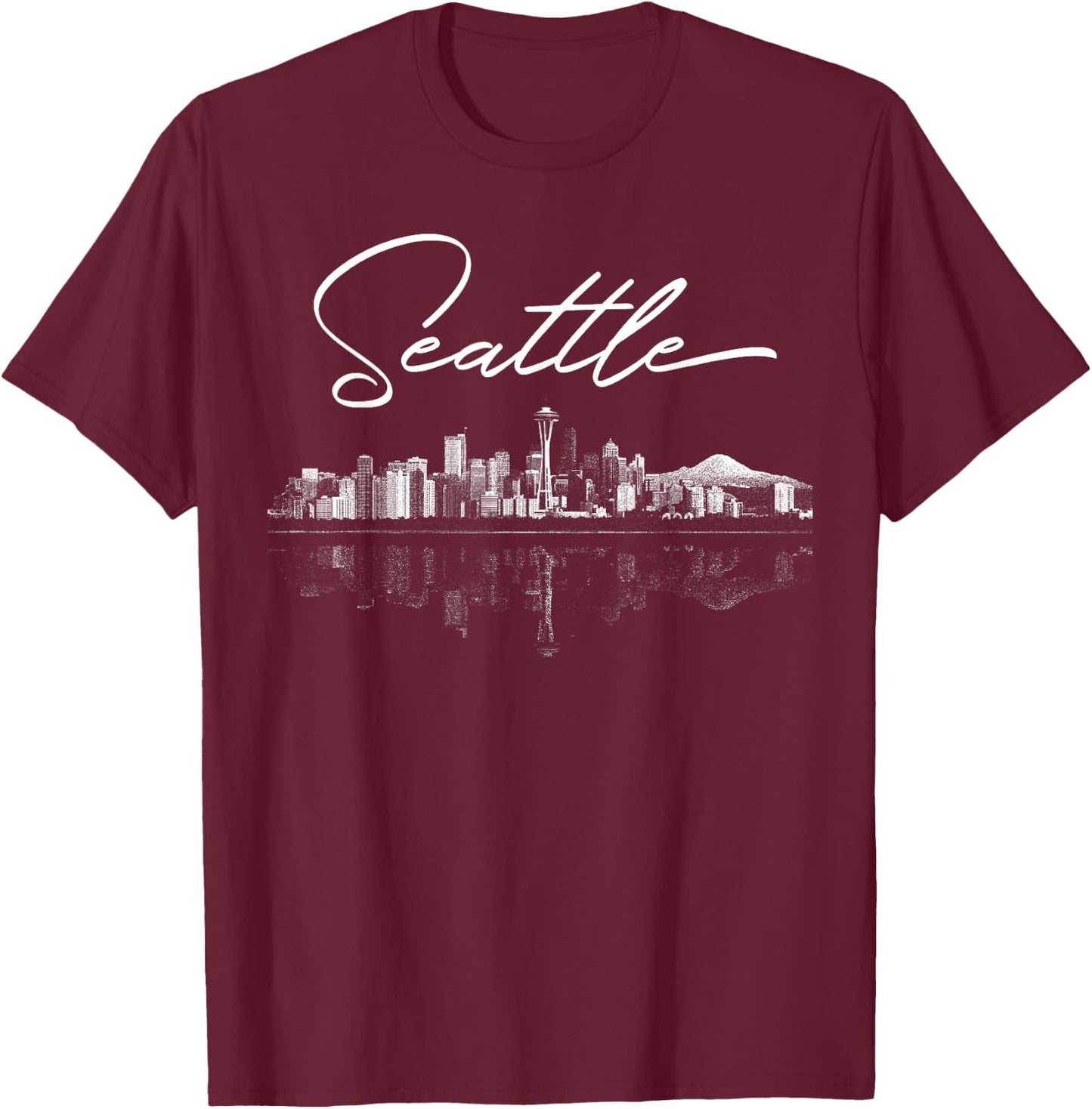 Seattle WA Skyline T-Shirt - T-Shirt | Maroon