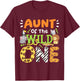 Aunt Of The Wild One Kids Boys Safari Zoo Birthday Family T-Shirt - T-Shirt | Maroon
