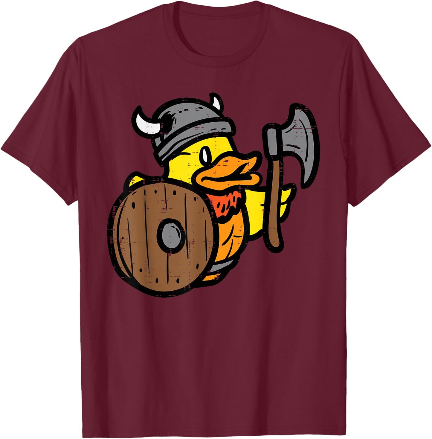 Viking Rubber Duck Funny Norse Toddler Boys Girls Kids Youth T-Shirt - T-Shirt | Maroon