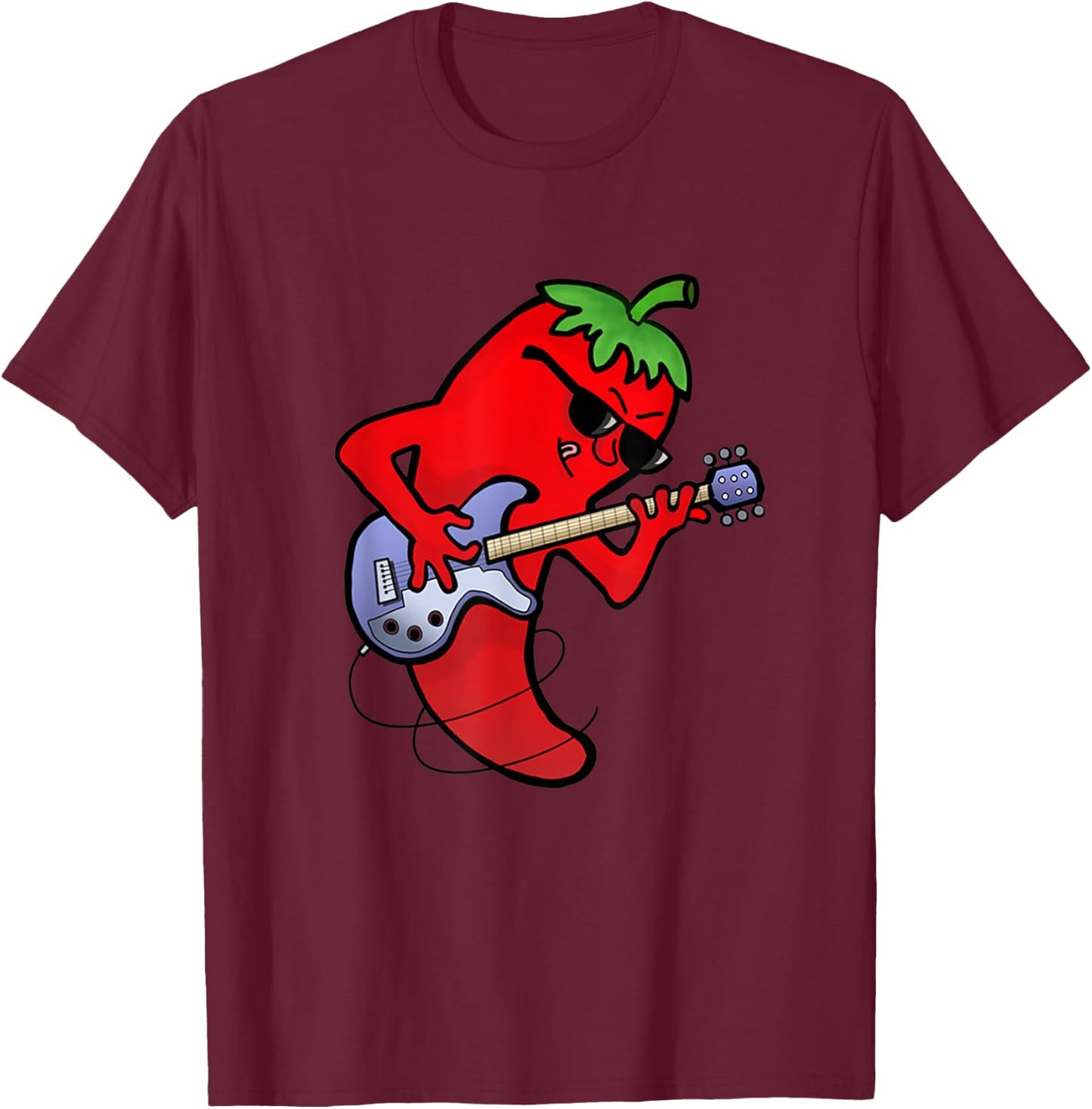 Red Hot Chilli Guitarist Gift T-Shirt - T-Shirt | Maroon