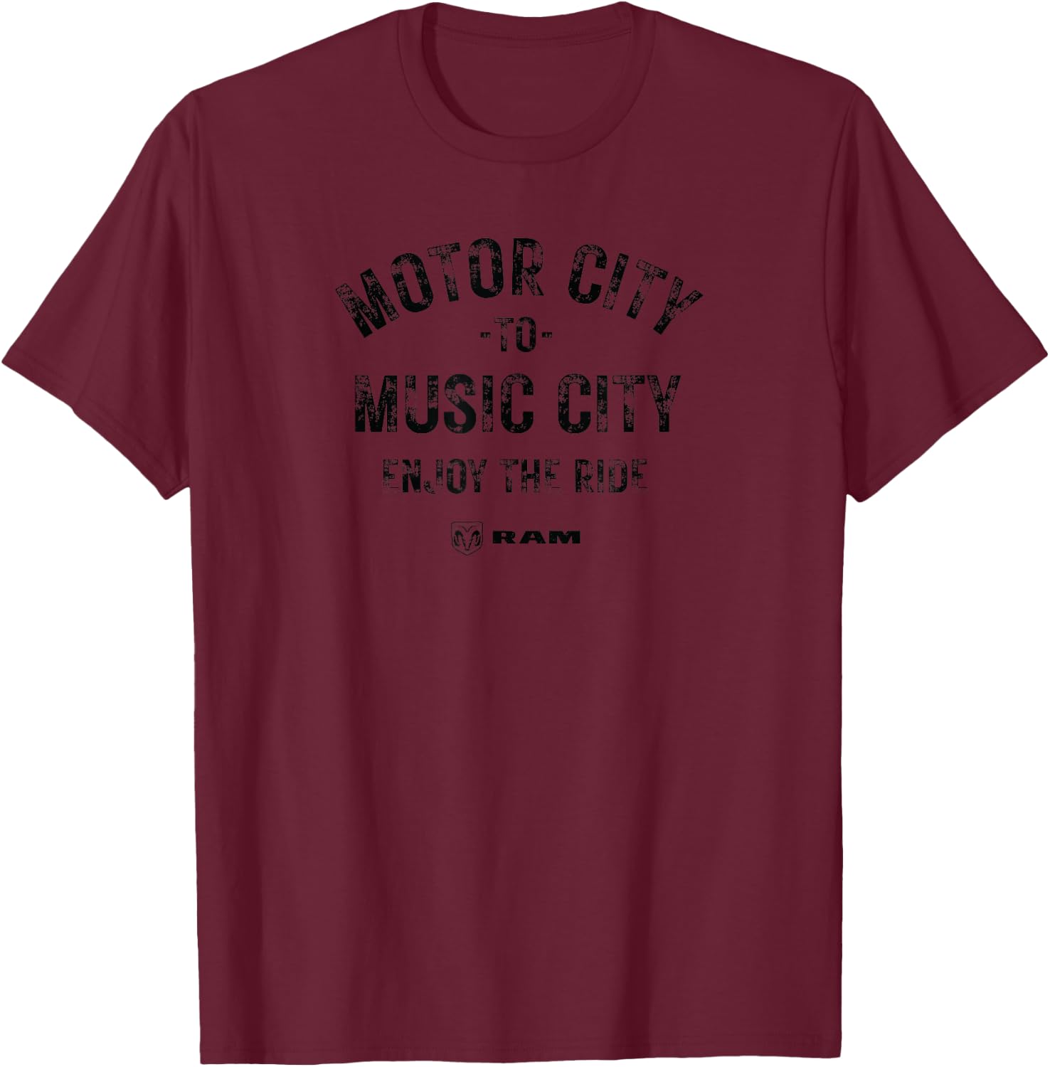 RAM Trucks Motor City to Music City (Dark Print) T-Shirt - T-Shirt | Maroon