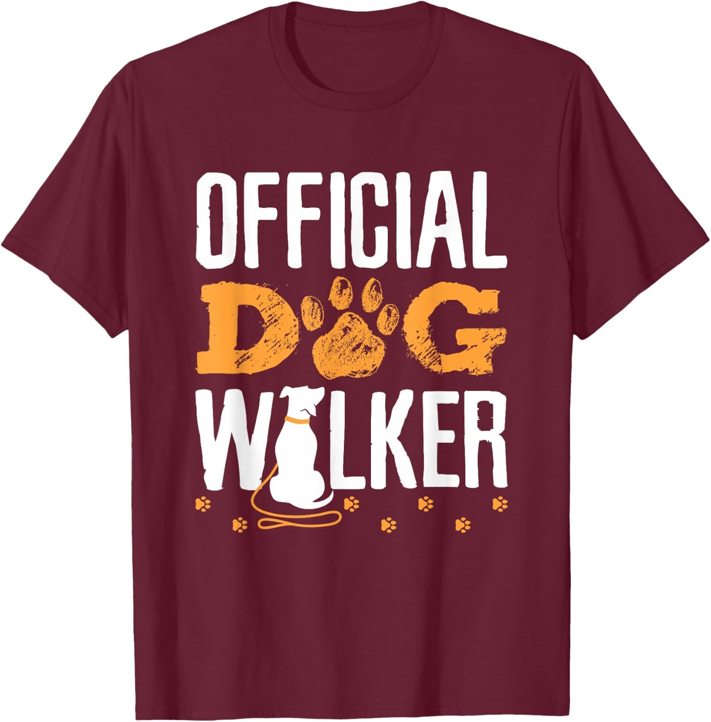 Official Dog Walker T-Shirt - T-Shirt | Maroon