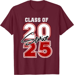 Class of 2025 Senior - Graduation 2025 Red T-Shirt - T-Shirt | Maroon