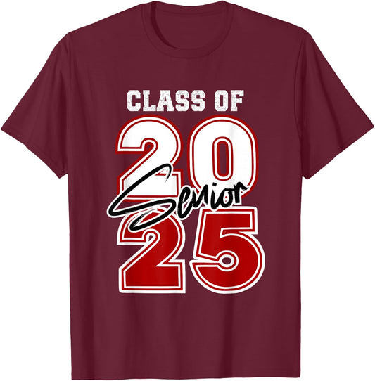 Class of 2025 Senior - Graduation 2025 Red T-Shirt - T-Shirt | Maroon