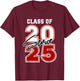 Class of 2025 Senior - Graduation 2025 Red T-Shirt - T-Shirt | Maroon