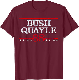 Bush Quayle 88 Retro Republican Presidential Campaign Shirt T-Shirt - T-Shirt | Maroon