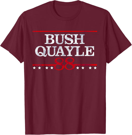 Bush Quayle 88 Retro Republican Presidential Campaign Shirt T-Shirt - T-Shirt | Maroon