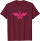 Vintage Retro Breast Cancer Awareness Pink Ribbon Superhero T-Shirt - T-Shirt | Maroon