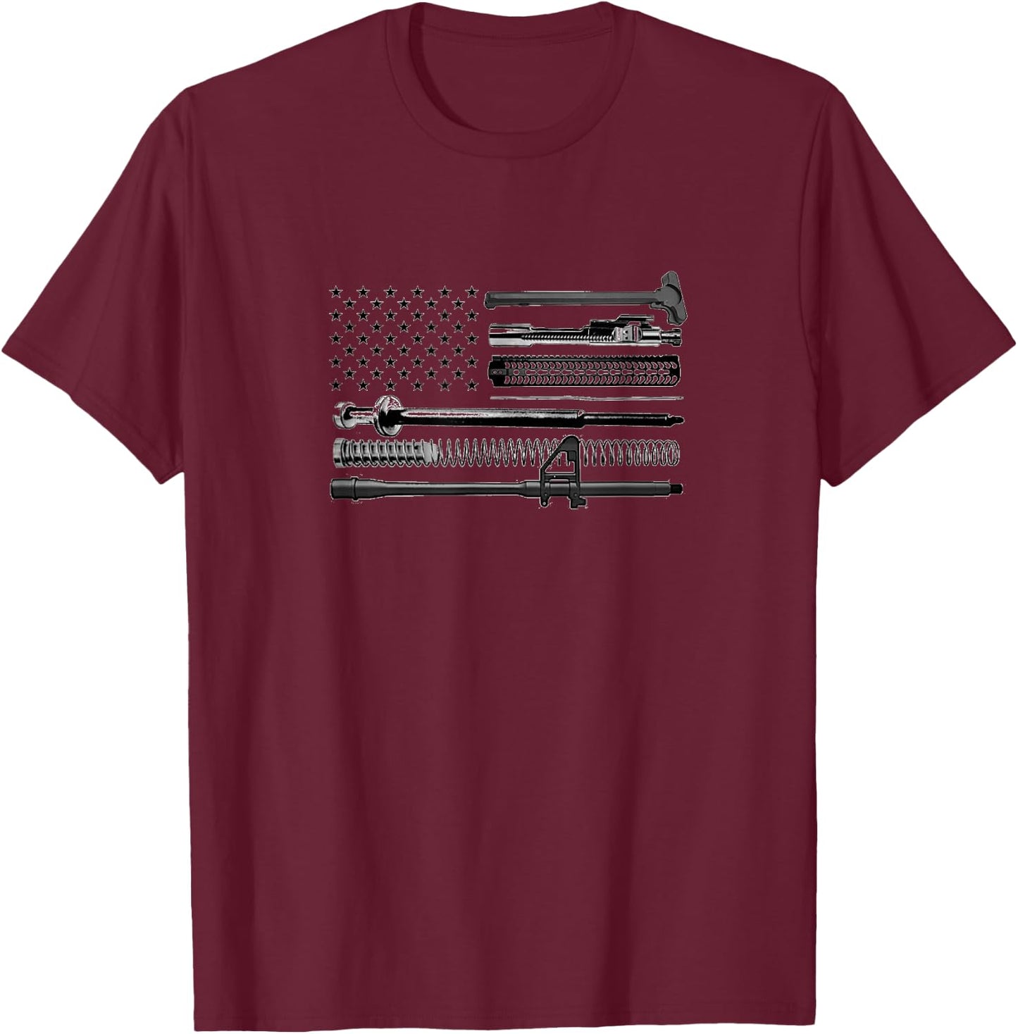 American AR-15 Parts Flag T-Shirt - T-Shirt | Maroon