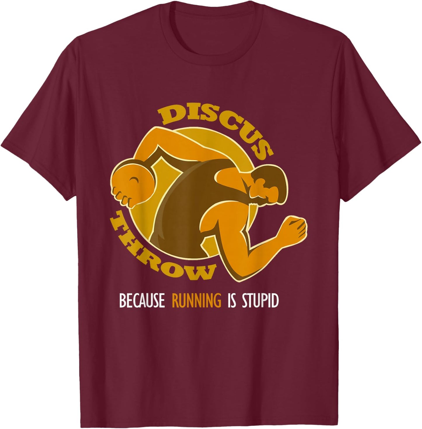 Discus Throw vs. Runners, Track T Shirt T-Shirt - T-Shirt | Maroon