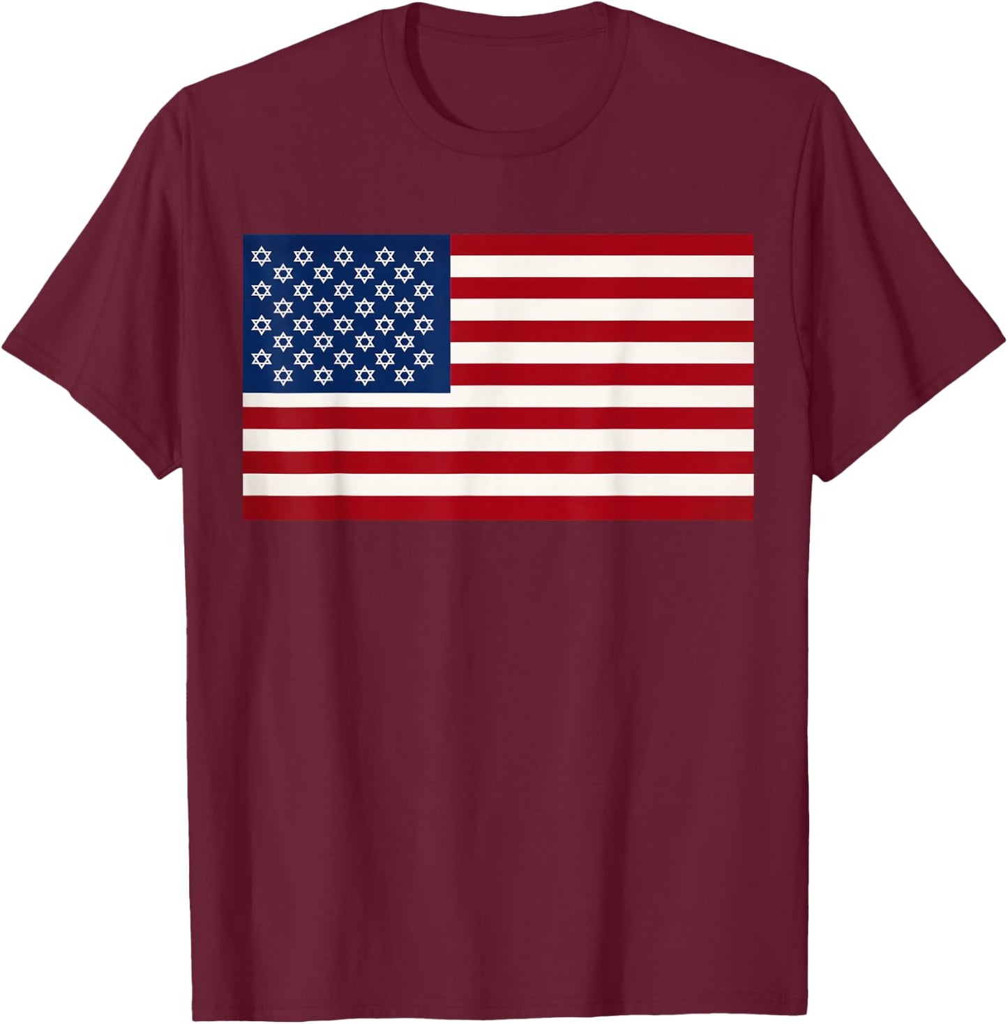 United States of Isreal - Star of David Flag T-Shirt - T-Shirt | Maroon