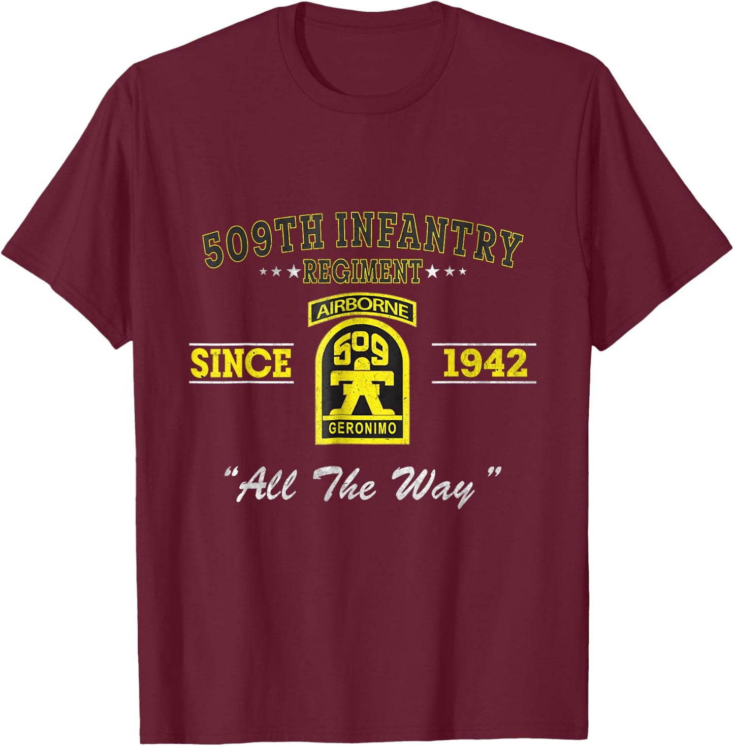 509th Infantry Regiment Veteran Military Father Day T-Shirt - T-Shirt | Maroon