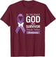 Domestic Violence Awareness, By The Grace God I'm A Surivor T-Shirt - T-Shirt | Maroon