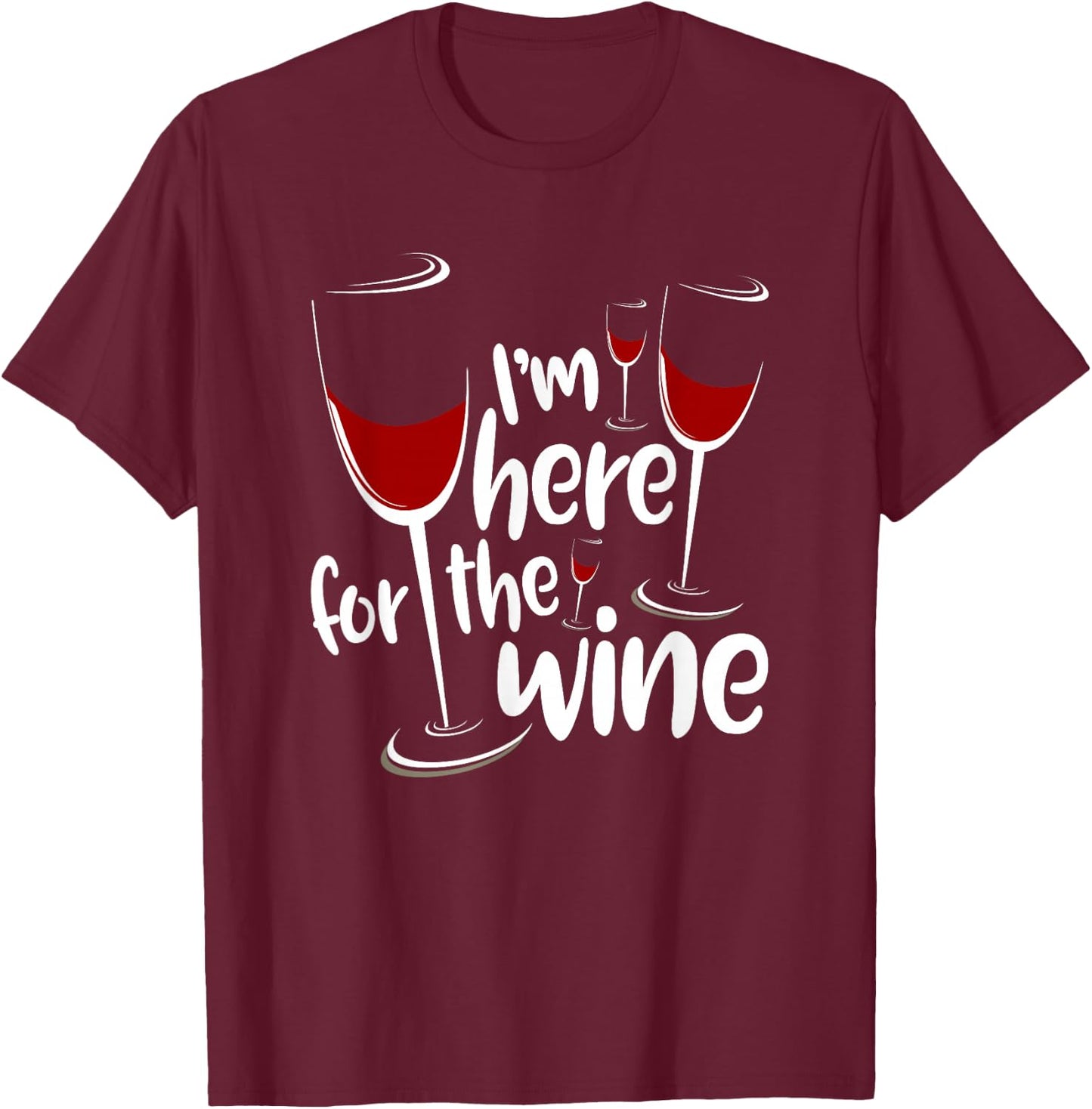 I'm Here For The Wine Funny Jewish Passover Holiday T Shirt T-Shirt - T-Shirt | Maroon