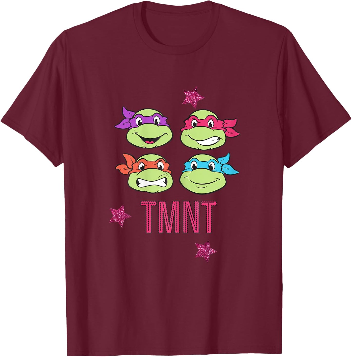 Teenage Mutant Ninja Turtles Characters and Stars T-Shirt - T-Shirt | Maroon
