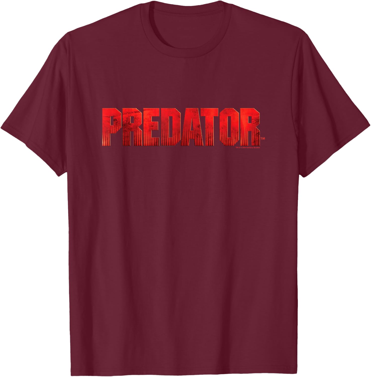 Aliens Predator Iconic Retro Title Big Chest Text Logo T-Shirt - T-Shirt | Maroon