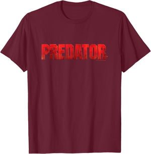 Aliens Predator Iconic Retro Title Big Chest Text Logo T-Shirt - T-Shirt | Maroon