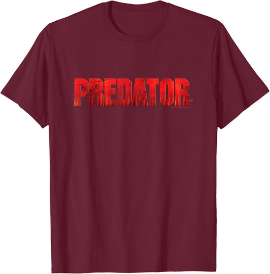 Aliens Predator Iconic Retro Title Big Chest Text Logo T-Shirt - T-Shirt | Maroon