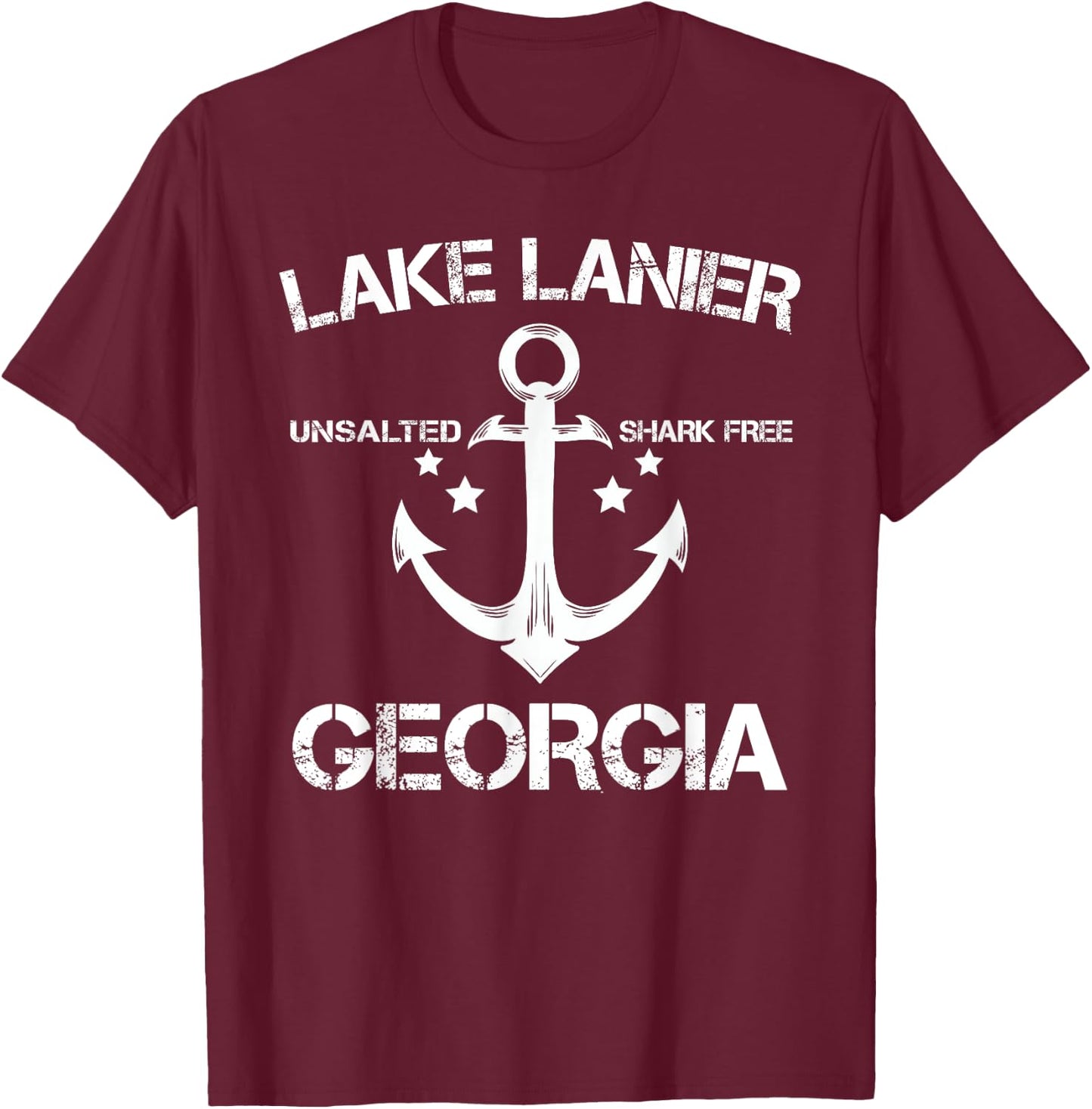 LAKE LANIER GEORGIA Funny Fishing Camping Summer Gift Women Girls Kids T-Shirt - T-Shirt | Maroon