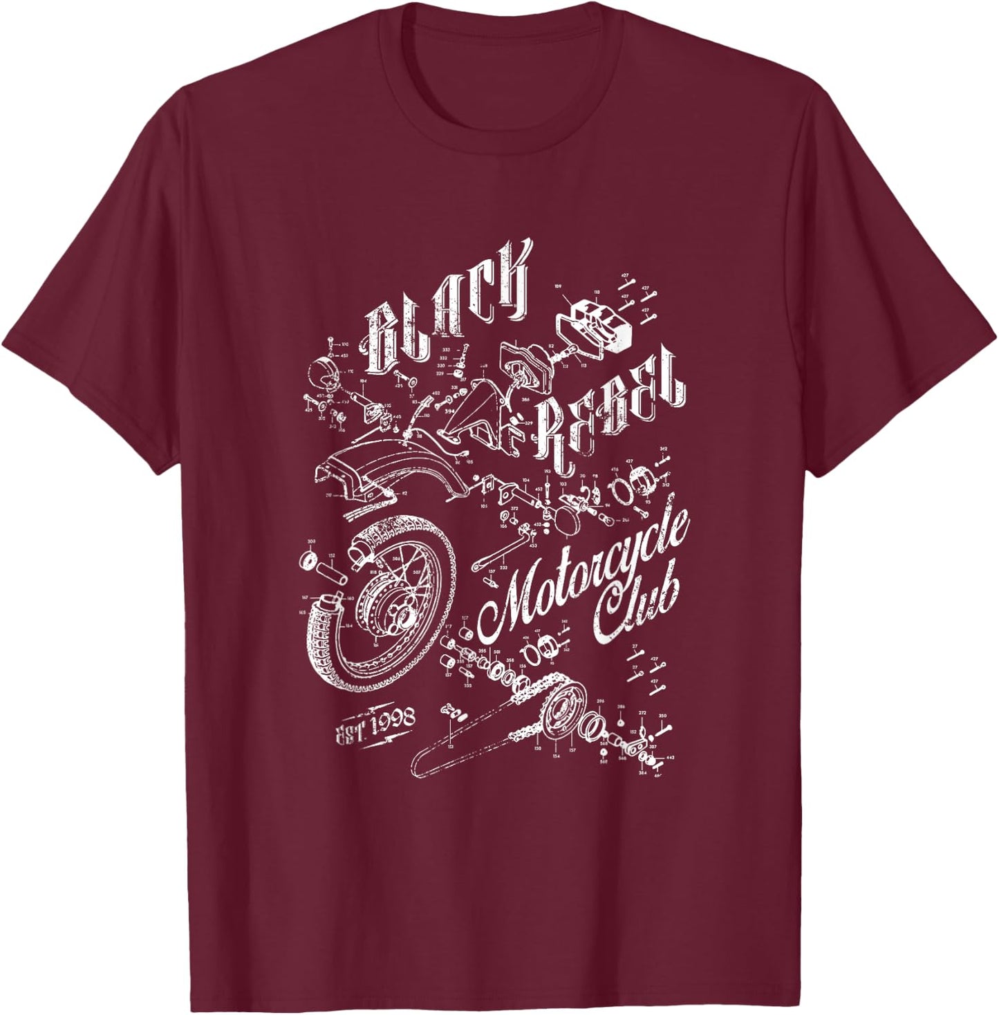 Black Rebel Motorcycle Club "Moto " T-Shirt - T-Shirt | Maroon